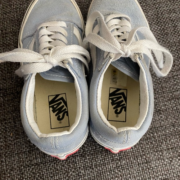Vans Kids Old Skool V Core Lace Up Sneakers Size 11.5, Dusty Blue, Suede Details - Picture 6 of 12